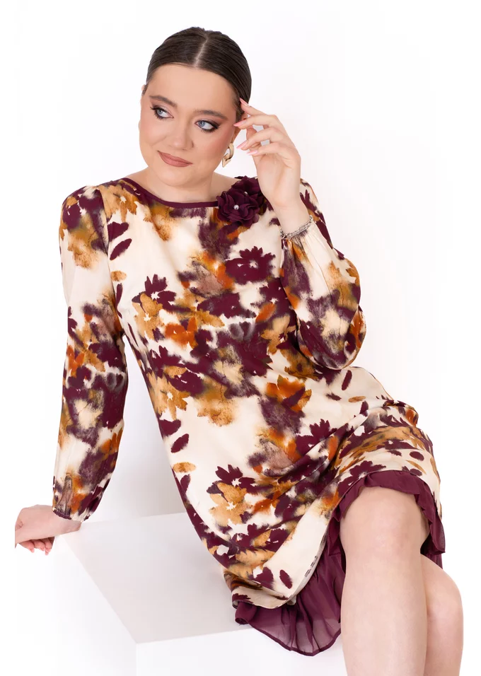 Rochie in A vibrant color din vascoza fina