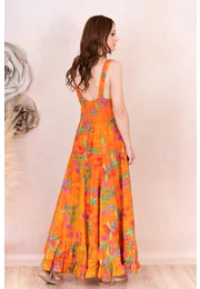 Rochie maxi de vara cu print policolor