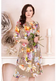 Rochie midi cu imprimeu floral policolor