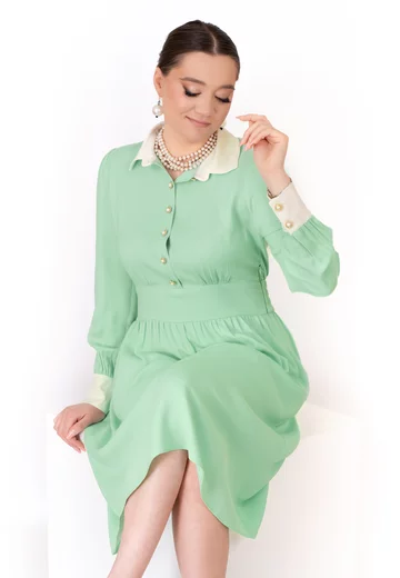 Rochie mint delight din crep de vascoza