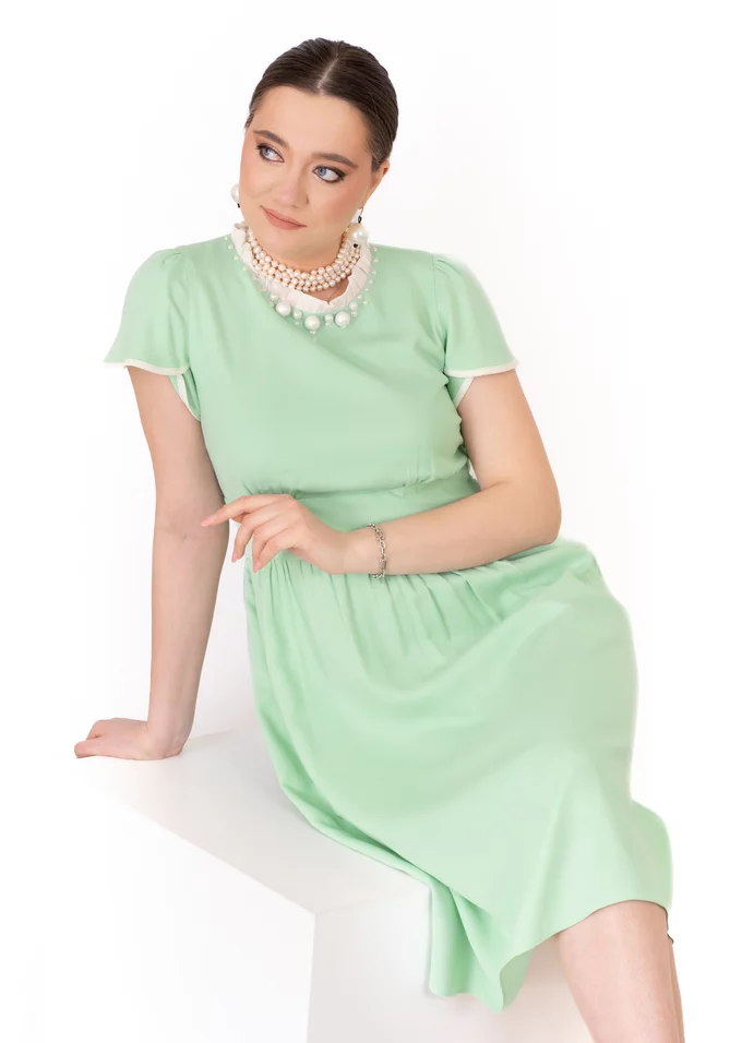Rochie mint peral din vascoza densa