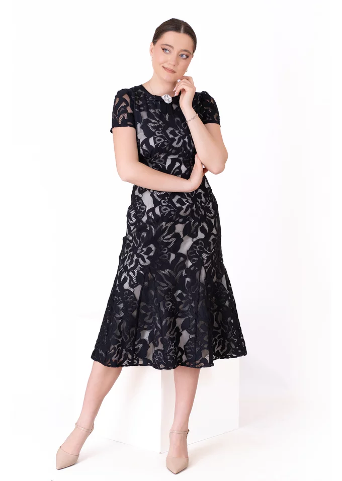 Rochie rafinata french lace din dantela neagra