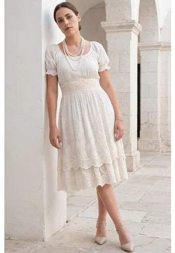 Rochie summer shine din panza brodata in stil boem
