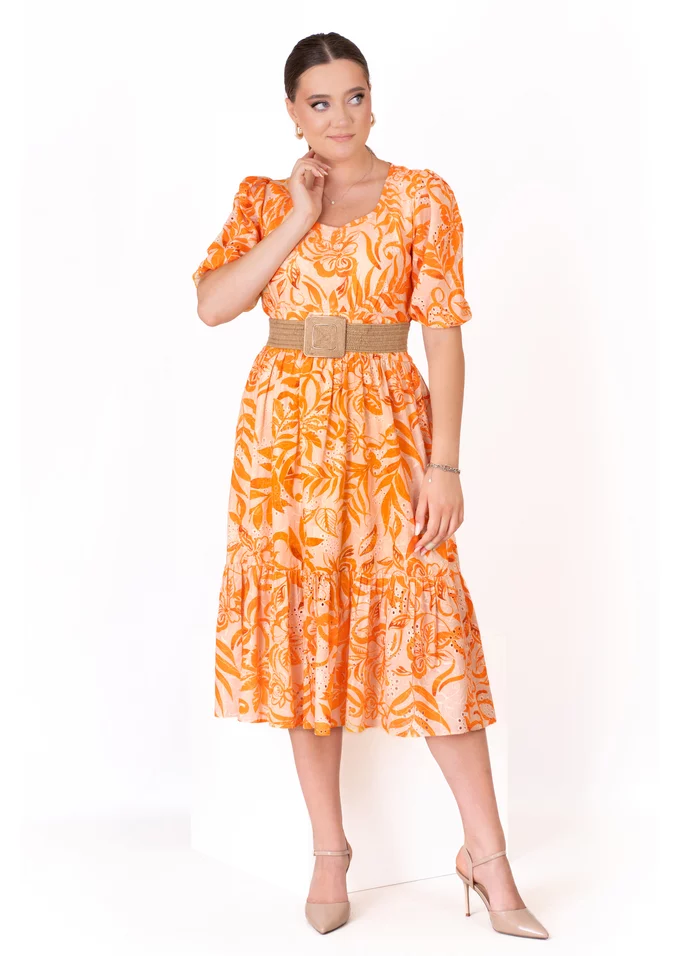Rochie summer vibe din broderie englezeasca imprimata