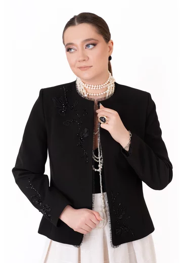 Sacou abstract beauty elegant cu aplicatii din pietre si strasuri