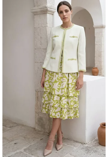Sacou din crep cu vascoza sorbet lime