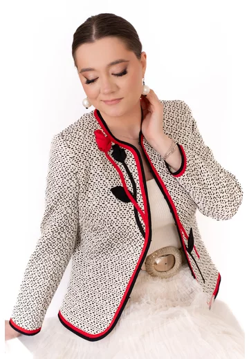 Sacou dual din jaquard pepit