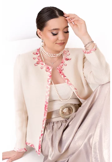Sacou elegant crem sorbet pink