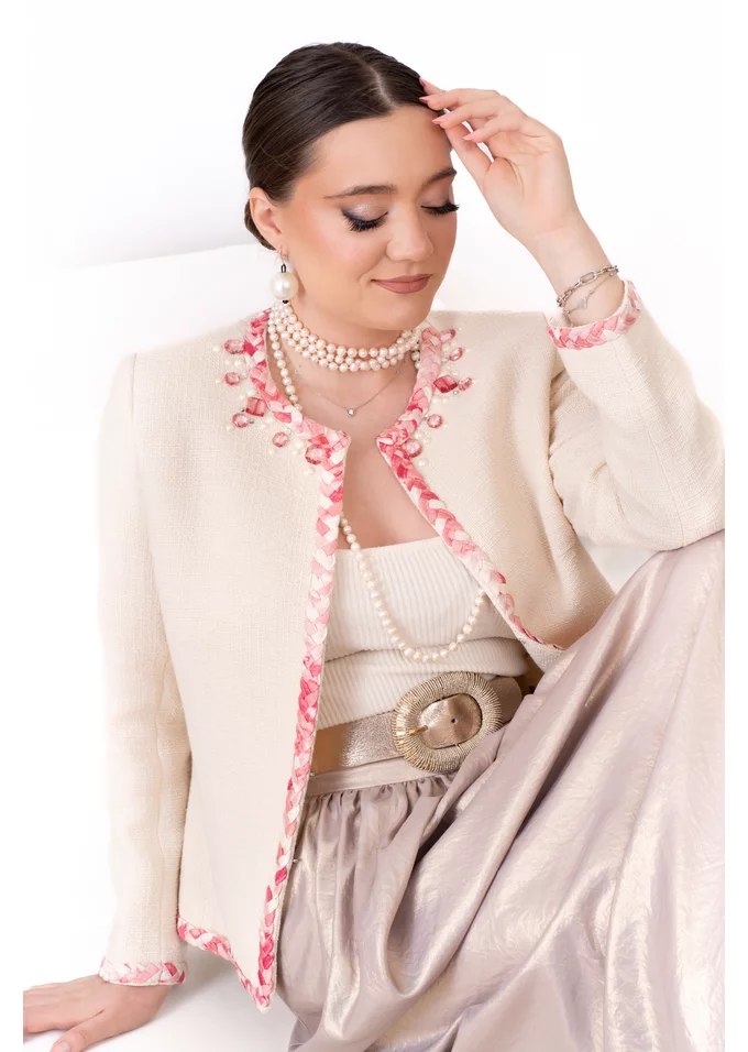 Sacou elegant crem sorbet pink
