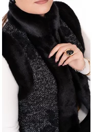 Vesta gray opulence din lana pepit cu blanita soft