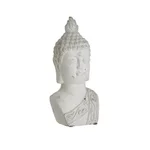 Buddha bust mediu, Ciment, Alb, Buddha