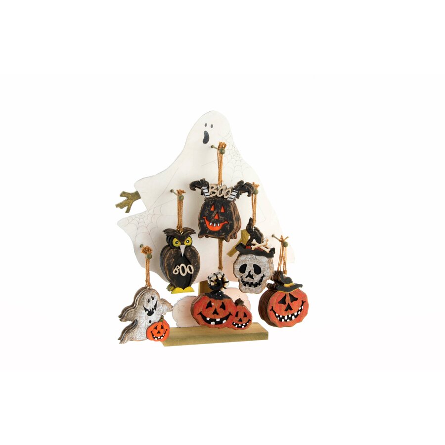 Poza Ghost Set 6 decoratiuni Halloween, Lemn, Multicolor