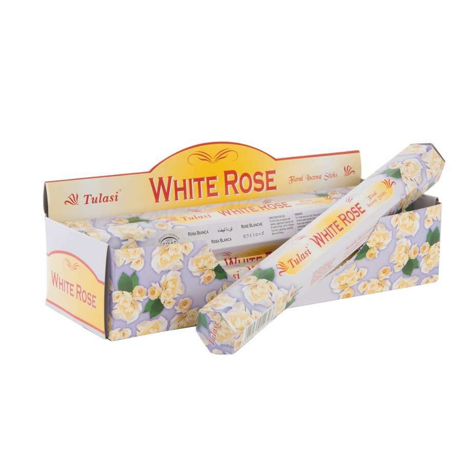Rose Set 20 Betisoare parfumate trandafir alb, Lemn, Alb