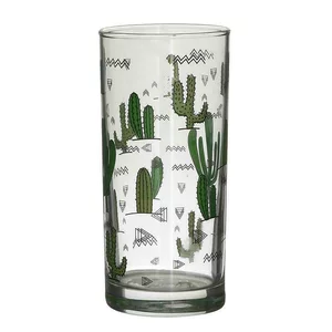 Set 6 pahare, Sticla, Transparent, Cactus