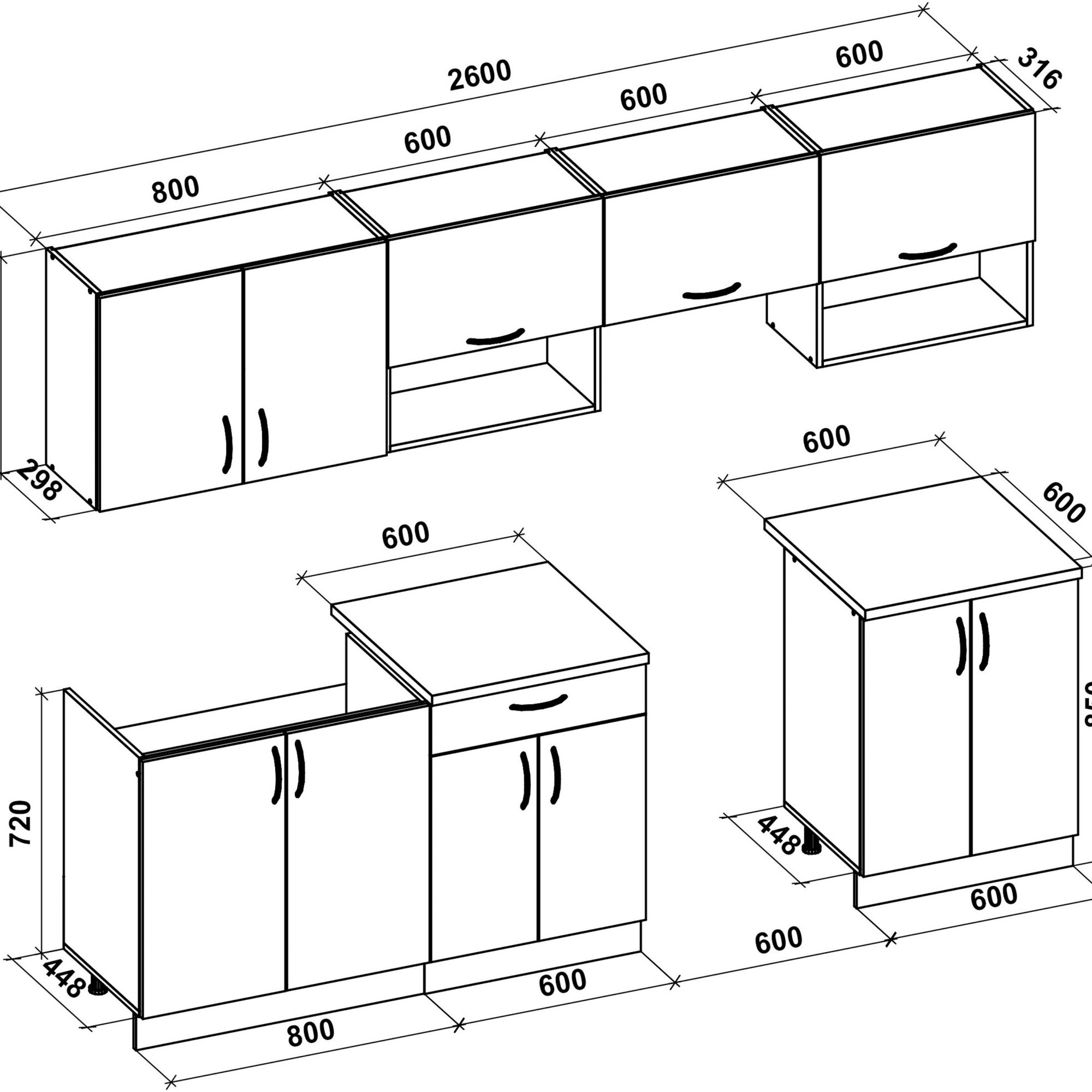 Ширина кухонных шкафчиков стандарт