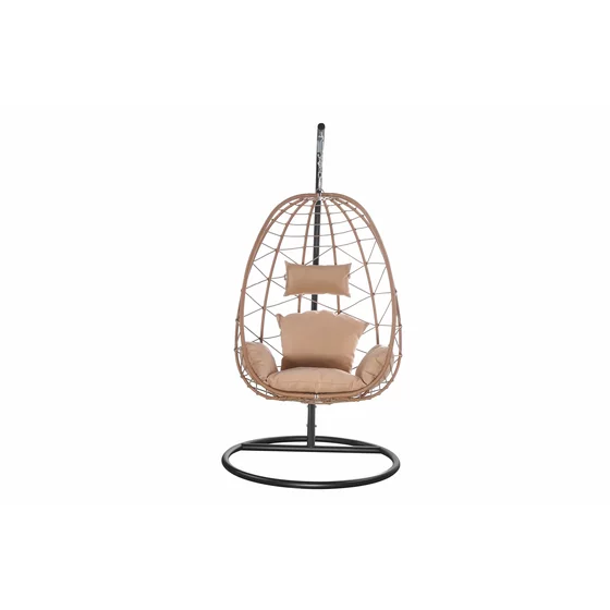 Balansoar de Gradina Alicia, 105x105x196 cm, Metal/Ratan Sintetic, Beige picture - 3