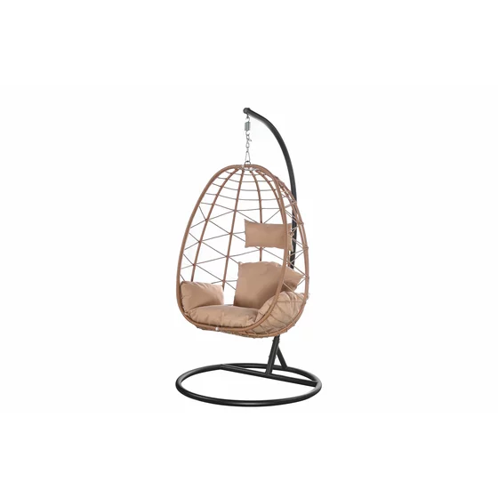 Balansoar de Gradina Alicia, 105x105x196 cm, Metal/Ratan Sintetic, Beige picture - 2