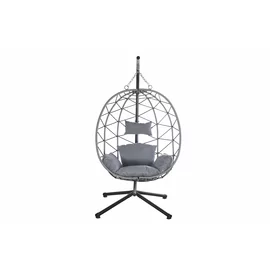 Balansoar de Gradina Sagay, 100x79x204 cm, Metal/Ratan Sintetic, Gri