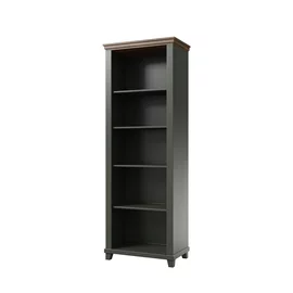 Biblioteca Cu Polite Evora, 71x42x200 cm, Verde/Stejar Lefkas
