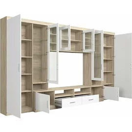 Biblioteca Paris, 340x44x197.5 h cm, Pal Melaminat, Stejar Sonoma