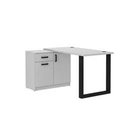 Birou Cu Dulap Malta SL 130, 138x107x75.3 cm, Metal/Pal Melaminat