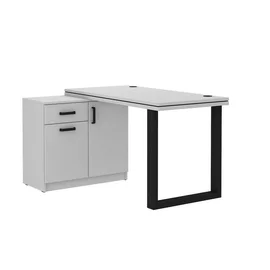 Birou Cu Dulap Malta SL 140, 138x107x78.1 cm, Metal/Pal Melaminat