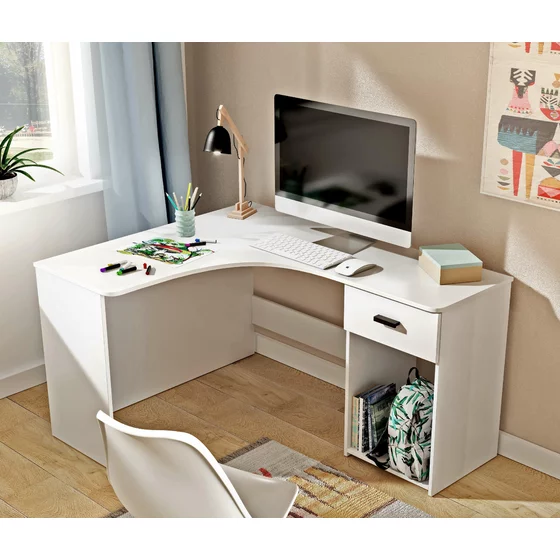 Birou de Colt Corner-2497LU03, 155x125x75 cm, Alb picture - 1