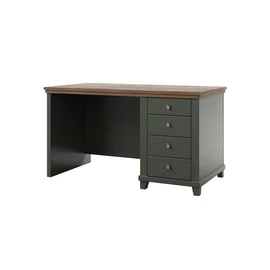 Birou Evora 4 Sertare, 140x77x70 h cm, Verde/Stejar Lefkas