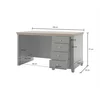 Birou Evora 4 Sertare, 140x77x70 h cm, Verde/Stejar Lefkas picture - 4