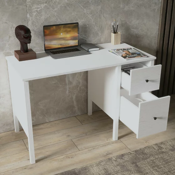Birou FRN-10036, 120x60x75 cm, Pal Melaminat, Alb picture - 3
