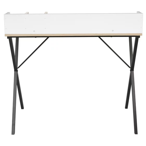 Birou Ivra, 90x50x85 CM, Metal/Pal Melaminat, Alb/Stejar picture - 4