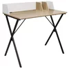 Birou Ivra, 90x50x85 CM, Metal/Pal Melaminat, Alb/Stejar picture - 5