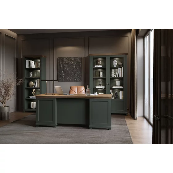 Birou Managerial Evora, 180x70x77 h cm, Verde/Stejar Lefkas picture - 2