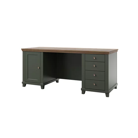 Birou Managerial Evora, 180x70x77 h cm, Verde/Stejar Lefkas picture - 4