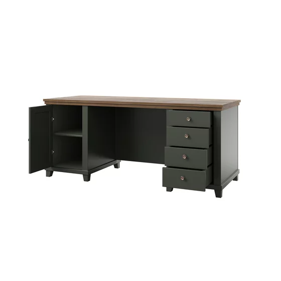 Birou Managerial Evora, 180x70x77 h cm, Verde/Stejar Lefkas picture - 6