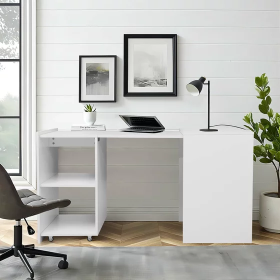 Birou Smart, 140x60x72 CM, Pal Melaminat, Alb picture - 3