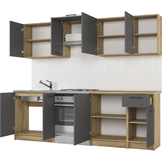 Bucatarie Daria 240 Stejar Craft/Antracit picture - 2