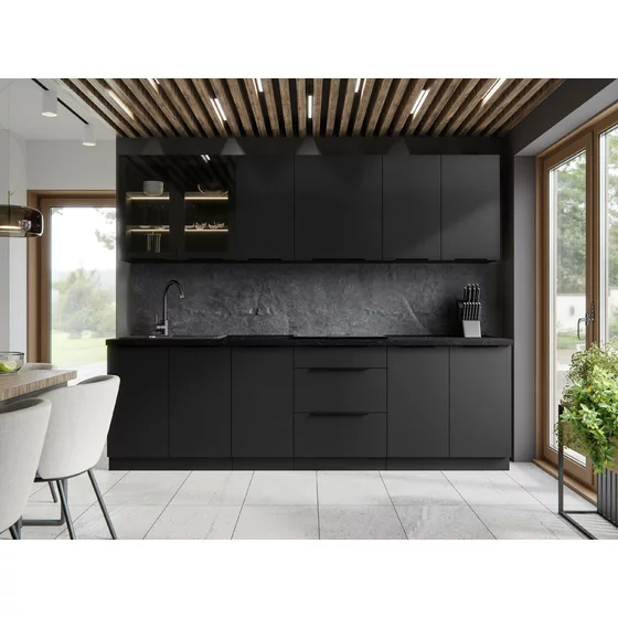 Bucatarie Sienna 260 cm, Negru Mat picture - 1