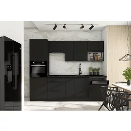 Bucatarie Sienna B 260 cm, Negru Mat