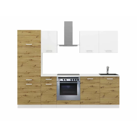 Bucatarie Toni 260 cm, Stejar Artisan/Alb picture - 2