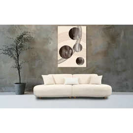 Canapea Belma, 270x110x75 cm, Stofa, Crem