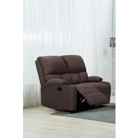 Canapea cu Recliner ASTHA 2R, 138x94x102 cm, Stofa, Maro