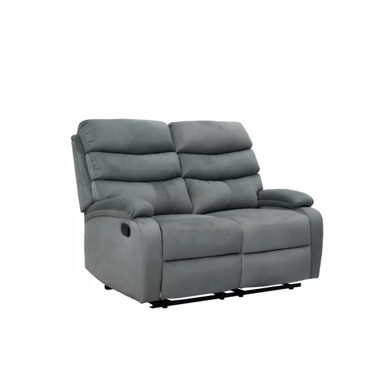 Canapea cu Recliner Denton 2L, 134x94x103 cm,  Stofa, Gri picture - 2