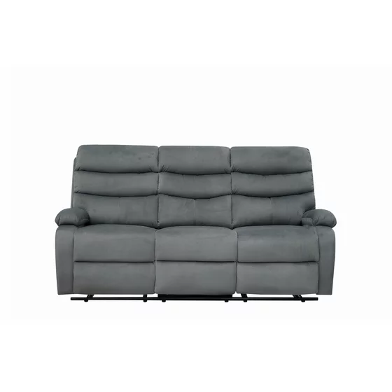 Canapea cu Recliner Denton 3L, 187x94x103 cm,  Stofa, Gri picture - 1