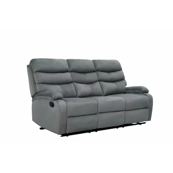 Canapea cu Recliner Denton 3L, 187x94x103 cm,  Stofa, Gri picture - 2