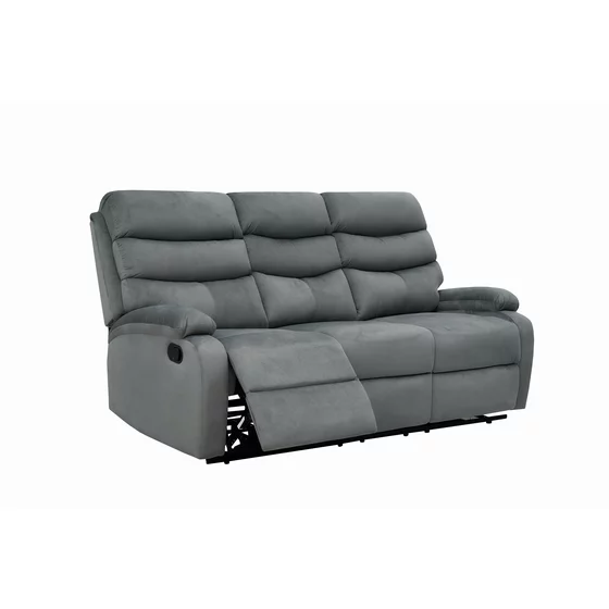 Canapea cu Recliner Denton 3L, 187x94x103 cm,  Stofa, Gri picture - 3
