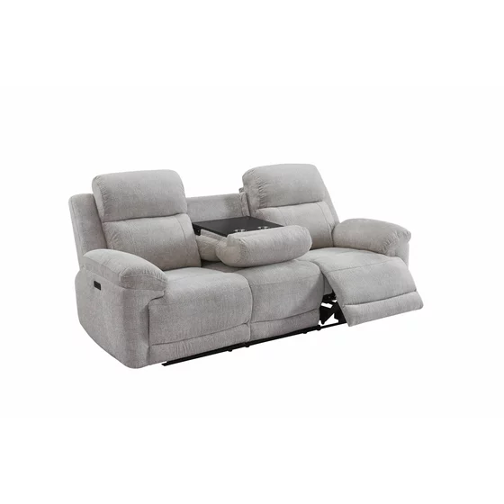 Canapea cu Recliner Electric, Herbert 3L, 227x97x102 cm,  Stofa, Beige picture - 2