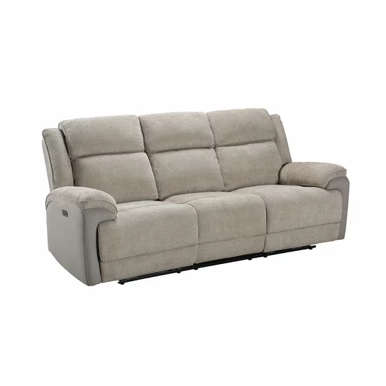 Canapea cu Recliner Electric Orso 3RR, 226x94x104 cm, Stofa/Microfibra - Beige picture - 2