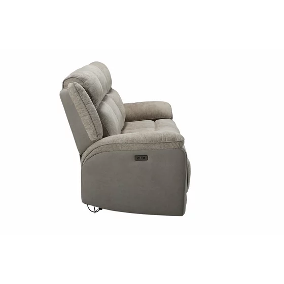 Canapea cu Recliner Electric Orso 3RR, 226x94x104 cm, Stofa/Microfibra - Beige picture - 6