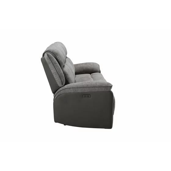 Canapea cu Recliner Electric Orso 3RR, 226x94x104 cm, Stofa/Microfibra - Gri picture - 5